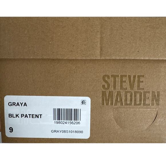 NWB Steven Madden Women's Graya Black Patent Slingback Flats Size 9 - Picture 5 of 12